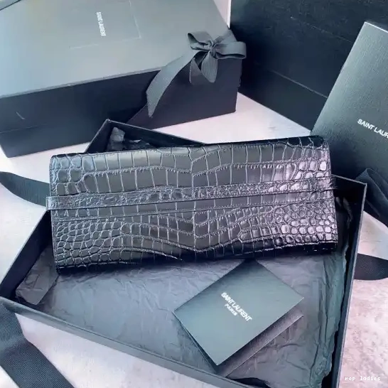 Repzbay REP MANHATTAN IN LEATHER YSL CLUTCH CROCODILE-EMBOSSED 0614